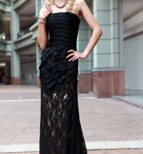 Black Graceful Strapless Evening Gowns #30556 image