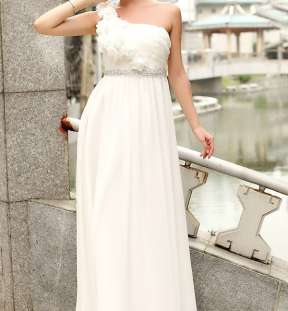 Elegant Ruching Off The One Shoulder Wedding dress #30243 image